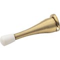 Hardware Resources 3In. Spring Door Stop W/ Rubber Tip - Polished Brass DS04-PB-R